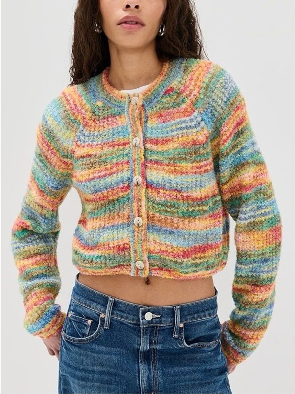 MOTHER Raglan Crop Alpaca Cardigan